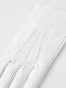 Gants en cuir blanc de qualité supérieure, finition lisse, gants de cérémonie pour hommes et femmes - Product Image 4