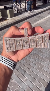 Pendentif personnalisé en argent S925 plaqué or 18 carats avec moissanite, logo lettre diamant, nom, bijoux hip-hop cubains, breloques hip-hop - Product Image 3