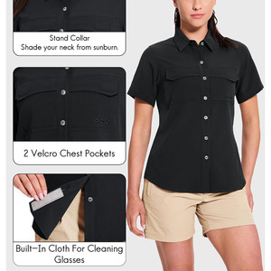 Camisas de Pesca Flexibles y Elegantes de Manga Corta para Mujer, Estilo Moderno para Actividades al Aire Libre - Product Image 5