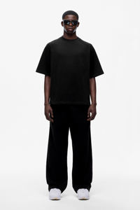 T-shirt noir surdimensionné pour homme, 100% coton, col rond, streetwear décontracté, coupe classique, séchage rapide, étiquette privée personnalisée - Product Image 2