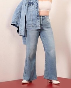 Women's <b>Boot</b> Cut Jeans Charcoal Graphite Slate Denim Eco-Friendly Washable Knee-Length Vintage Style - Product Image 5
