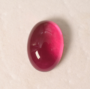 Rubellite de laboratoire 14x12 mm, cabochon à dos plat, rubellite de laboratoire créée, tailles calibrées, pierre précieuse en vrac - Product Image 2