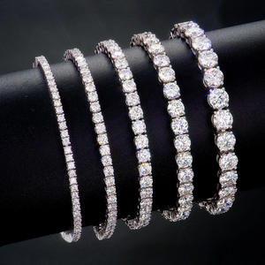 Pulsera de tenis de diamantes VVS premium, chapada en oro de dieciocho quilates sobre plata de ley, certificada por IGI, AMBER JEWELS, unisex, brillante - Product Image 6