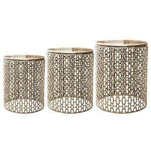 Elegant Multi-Tier Metal <b>Nesting</b> <b>Tables</b> with Compact Stackable Design for Modern Home Decor Solutions - Product Image 3