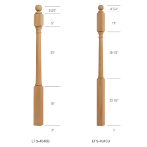 Poteau de rampe d'escalier en bois massif traditionnel, installation facile pour escalier intérieur, de l'usine EFS - Product Image 1