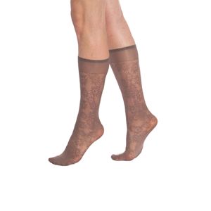 Calcetines hasta la rodilla transparentes con estampado de flores para mujer, con banda de sujeción, talla única, 10 pares - Product Image 6