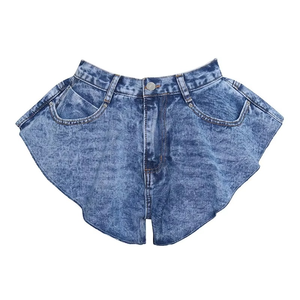 Shorts de Mezclilla Miarma & Co para Mujer, Nueva Colección 2022, Cintura Alta, Corte Regular, Casual, Sexy, Pierna Ancha, Desgastados, Cierre de Botones - Product Image 1
