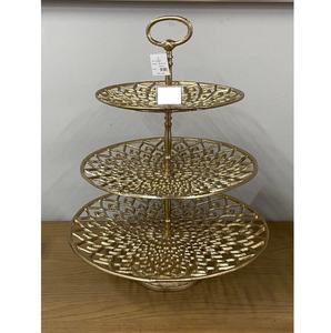 Soporte para pasteles de metal de diseño vintage de alta calidad con patas resistentes y un toque elegante para bodas, cumpleaños y celebraciones. - Product Image 1