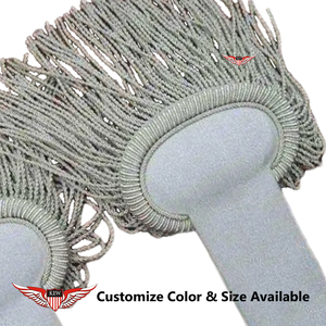 Epaulettes de Hombro de Alta Calidad con Flecos, Estilo Napoleón Francés, Ecológicos, Grises, con Trenzas y Pequeños Borlas Doradas, a la Moda - Product Image 3
