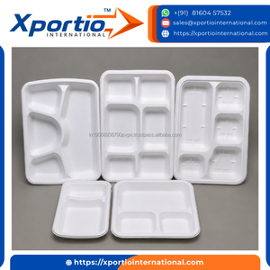 Assiette Rectangulaire en Bagasse Écologique la Plus Vendue – Plateau à Compartiments en Pulpe de Canne à Sucre Durable, Taille Personnalisée, Emballage en Vrac pour Voyage - Product Image 3