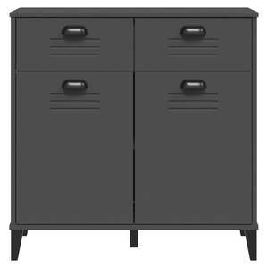 Armoire de rangement gris anthracite en bois composite et plastique pour salon - Product Image 6