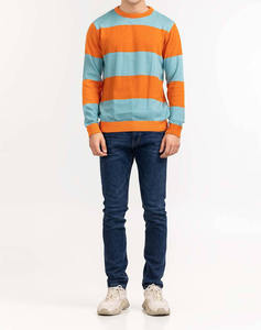 Suéter para hombre de dos colores con diseño personalizado, logotipo OEM y ODM, suéter de punto de manga larga, suéter tipo waffle, suéter de cuello redondo para hombre. - Product Image 1