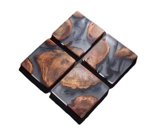 Juego de posavasos de resina de madera de alta demanda, posavasos de epoxi, juego de posavasos de resina, tapetes y almohadillas para mesa de comedor a un precio de fábrica muy bajo - Product Image 4