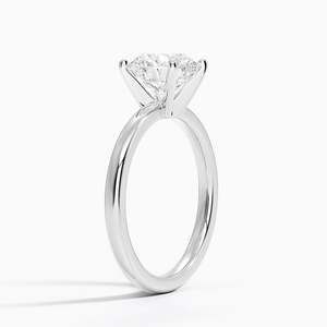 Comfort Fit 2mm Three Stone 14K Gold Plated 925 <b>Silver</b> Moissanite Engagement Wedding <b>Ring</b> - Product Image 6