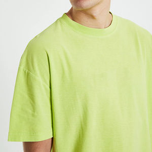 Camiseta de hombre 100% algodón de alto gramaje, corte cropped y holgado, oversize, lisa, personalizable, con hombros caídos - Product Image 6