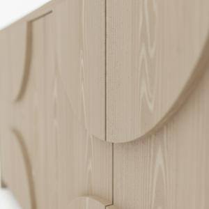 ตู้ข้างไม้ทรงครึ่งวงกลมทันสมัย ตู้ไม้ทรงครึ่งวงกลม 4 ประตู ตู้ไม้ทรงโค้ง ดีไซน์โค้งทันสมัยสำหรับจัดเก็บ - Product Image 6