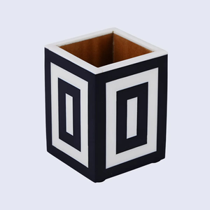 Soporte para Bolígrafos de Alta Calidad con Incrustaciones de Hueso en Mosaico, Forma Ovalada, para Escritorio - Product Image 4