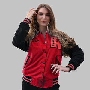 Veste de baseball universitaire Letterman en coton chenille avec broderie et logos personnalisés pour femmes, col montant, poids léger par tous les temps - Product Image 1