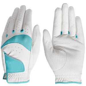 Gants de golf unisexes de couleur bleue magnifique, fermeture à enfiler, trous pour le pouce sur les doigts, légers, en cuir véritable, gants unisexes - Product Image 6