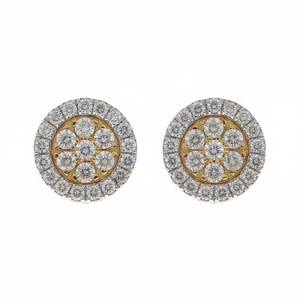 Pendientes de Diamantes Naturales de Corte Redondo de 1 Quilate, Oro Amarillo de 10k, Joyería Fina para Mujer - Product Image 6