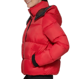 Customized Casual Women Knitted Waterproof Breathable Soft Winter Puffer <b>Jacket</b> Front Hooded Collar New Premium Top Quality - Product Image 6