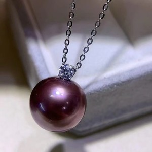 Collier chaîne de clavicule de luxe pour femmes avec pendentif en perle d'eau douce à forte luminosité, style princesse - Product Image 2
