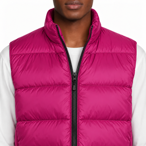 <b>Men's</b> Silver Lightweight Down Puffer <b>Vest</b> Stand Collar Zipper Winter Warm Waistcoat - Product Image 6