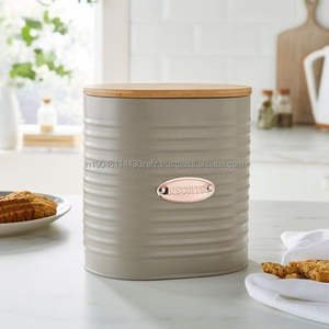 Bote de azúcar de té y café de Metal negro completo hecho a mano con tapa de madera para almacenamiento de cocina de hotel o restaurante en casa - Product Image 3