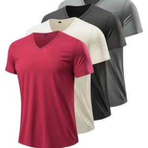 T-shirt en coton de haute qualité personnalisé pour hommes, t-shirt à col en V lourd vierge, t-shirts pour hommes, fabrication au Bangladesh - Product Image 1