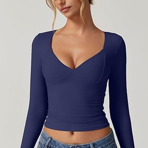<b>Top</b> Trendy <b>Women</b> Slim Fit Long Sleeve T-Shirts / Casual Wear Cotton Made <b>Women</b> Long Sleeve T-Shirts - Product Image 5