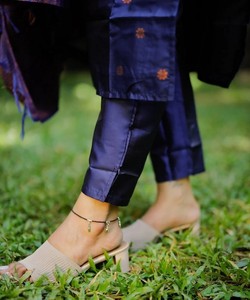 Ensemble haut et bas en jacquard fantaisie avec dupatta, tenue de fête, prix de gros, vêtement ethnique bleu - Product Image 5