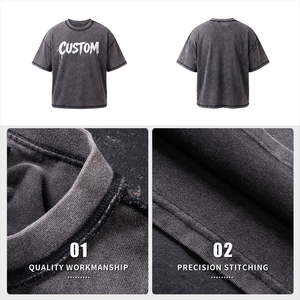 <b>Tshirt</b> for Men Drop Shoulder Custom logo Vintage Acid Wash T-shirt - Product Image 6