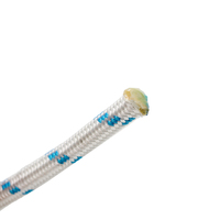 Corde d'ancre de bateau en polyester blanc double tressé de qualité supérieure de 114 pieds Bobine d'approvisionnement marine de 3/8 pouces avec de nombreuses ancres pour bateaux