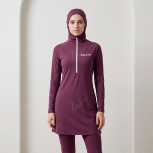 Maillots de bain islamiques modestes pour femmes, respirants, à manches longues, burkini, leggings pour piscine, plage, fitness - Product Image 1