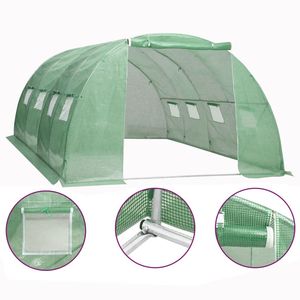 172.2 metros cuadrados Invernadero de Jardín con Acero Galvanizado y Malla de Polietileno Verde - Product Image 1
