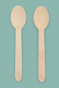 Cuillère biodégradable en bois de bouleau de 155 mm, écologique, pour la restauration, les desserts, la crème glacée et les commandes à emporter (vente en gros) - Product Image 1