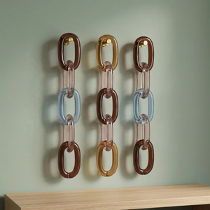 Colorful <b>Resin</b> Chain Link Wall Sculpture Artistic Home Decoration Irregular Shape Gradient Pattern Casting Design - Product Image 2