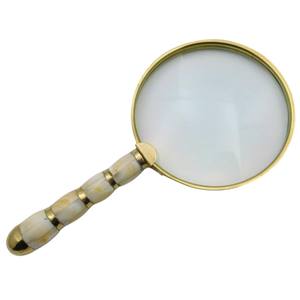 Loupe de lecture antique de luxe en laiton artisanal avec poignée en nacre naturelle – Accessoire de bureau de luxe - Product Image 2