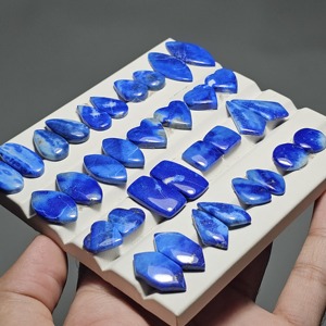 Natural <b>Lapis</b> <b>Lazuli</b> Pair Cabochons Gemstones Pair For Jewelry Making Free Size Gemstones Pair Lot for Jewelry Making - Product Image 4