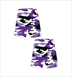 Pantalones Cortos de Baloncesto Personalizados con Patrón Morado, Blanco y Negro para Hombre, Pantalones Deportivos Transpirables de Malla, Ropa Deportiva de Verano con Logotipo, Venta al Por Mayor - Product Image 1