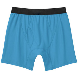 Calzoncillos bóxer para hombre, azul liso, de cintura media, de punto, de algodón y elastano, ropa interior transpirable para adultos - Product Image 1