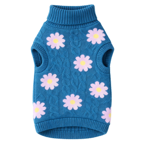 Flower Knit <b>Dog</b> Sweater Warm Winter Pet Pullover Soft Knitted <b>Dog</b> Clothing Cozy Cute Floral Cold Weather Wear <b>Dogs</b> - Product Image 4