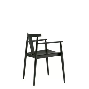 High Quality Modern Solid Recycled Teak Wood Dining Arm <b>Chair</b> Furniture with Armrest Without Cushion <b>Black</b> Apartment & Hotel Use - Product Image 4