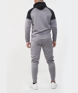 Jersey ajustado con capucha personalizado para hombre, chándal elástico con panel de contraste de bloque de color de poliéster 100%, conjunto de chándal de primavera - Product Image 4