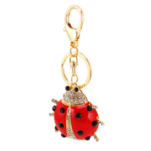 Llavero de Mariquita con Pedrería, Esmalte Rojo y Aleación Dorada, Accesorio para Mochila de Niñas - Product Image 5