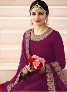 Vestido Largo Anarkali de Georgette Sintética, Estilo Indio Tradicional, Transpirable y Ecológico, Ideal para Fiestas, el Más Vendido - Product Image 2