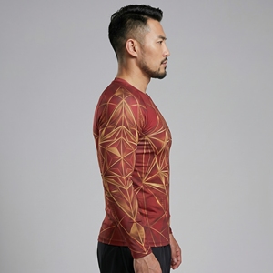เสื้อรัดกล้ามเนื้อแขนยาวสำหรับผู้ชาย MMA คุณภาพดีที่สุด พิมพ์ลายแบบ Sublimation  รักษ์โลก ป้องกันแบคทีเรีย แห้งเร็ว - Product Image 3