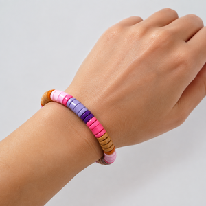 Wholesale Colorful Heishi Disc Beaded Zinc Alloy <b>Bracelet</b> Unisex Trendy <b>Boho</b> Handmade Fashion Jewelry - Product Image 4