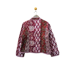 Chaqueta de Invierno Acolchada de Algodón Reversible, Ecológica y Hecha a Mano para Mujer, Estilo Artesanal, Transpirable y Estampada - Product Image 6