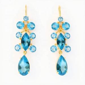 ทอง18K ทำด้วยมือ925วินเทจเครื่องประดับต่างหูโบราณเงินสเตอร์ลิงสำหรับผู้หญิงขายส่ง - Product Image 2